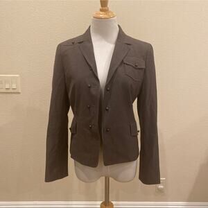 Akris Punto Utility Military Style Jacket Blazer Wool Blend size US 10